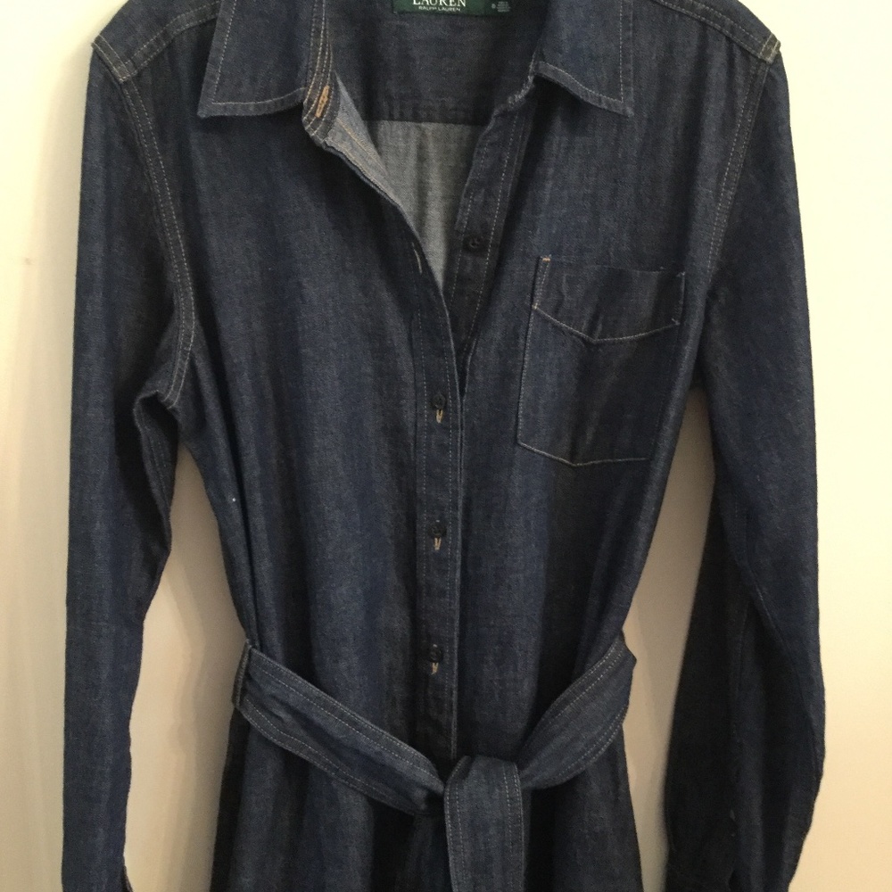 Ralph LAuren classic denim  midi shirt dress sz 8